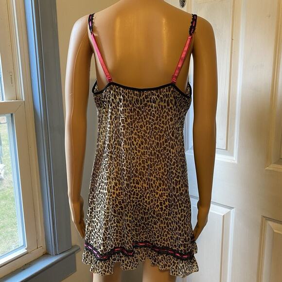 Vintage Y2K Rampage Sheer Mesh Animal Print Cami Lingerie Tank Top 2X Sexy Love - Picture 9 of 9